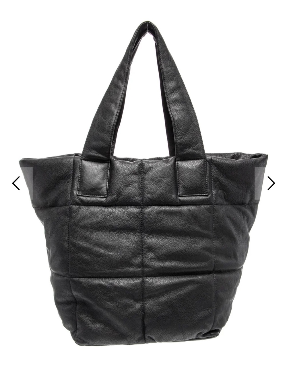 DRIES VAN NOTEN Black Large Puffer Calfskin Leather Tote. Mint!